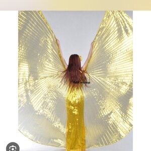 Gold Metallic pleated cape
